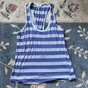 Splendid Striped Racerback Shimmer Tank Top Purple